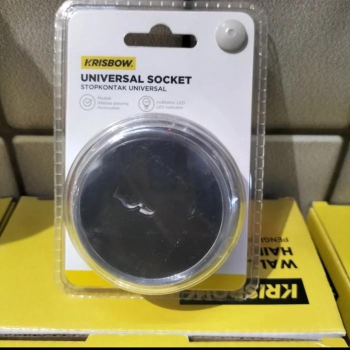 Cuci Gudang Krisbow Stop Kontak Universal Round - Hitam