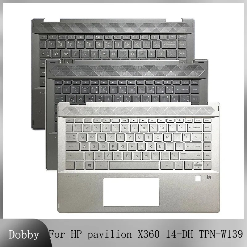 New US Keyboard for HP Pavilion X360 14-DH TPN-W139 Laptop Palmrest Upper Case Top Keyboard Housing 