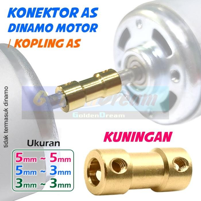 Konektor As Dinamo Kuningan Kopling Motor Shaft Connector 775 550 130 *