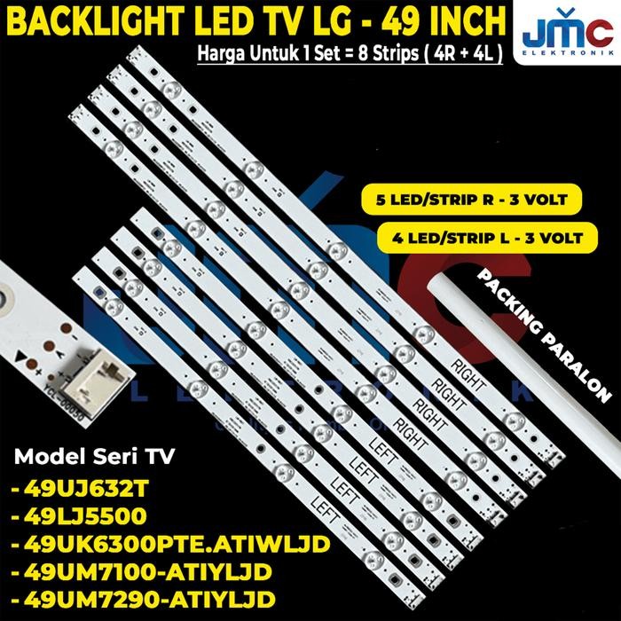 Backlight TV for 49 Inch 49UJ632T-ATIYLJD 49LJ5500 49UK6300PTE.ATIWLJD 49UM7290PTD-ATIYLJD