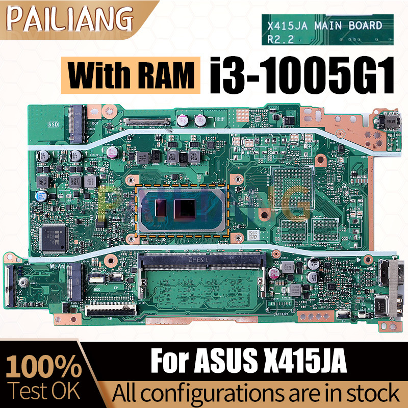 X415JA Mainboard For ASUS 14inch 15inch X415 X515 X515JA Notebook Mainboard i3-1005G1 With RAM 4G La