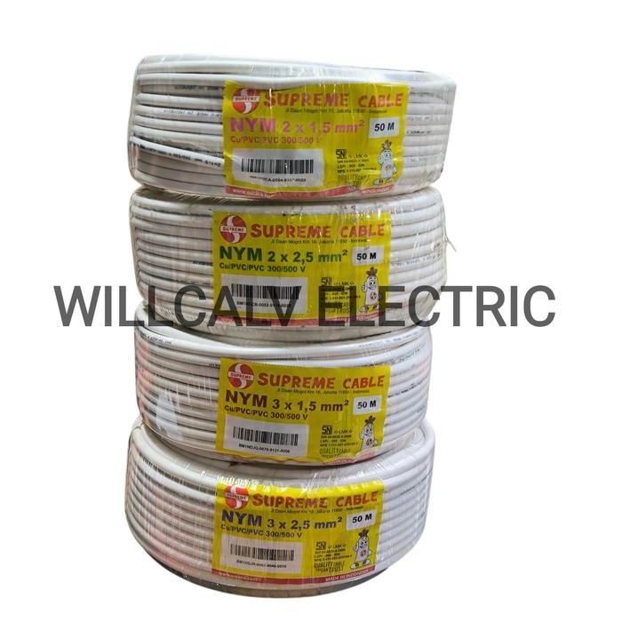 Suprime kabel NYM 2X1.5 2X2.5 3X1.5 3X2.5 50 meter full tembaga
