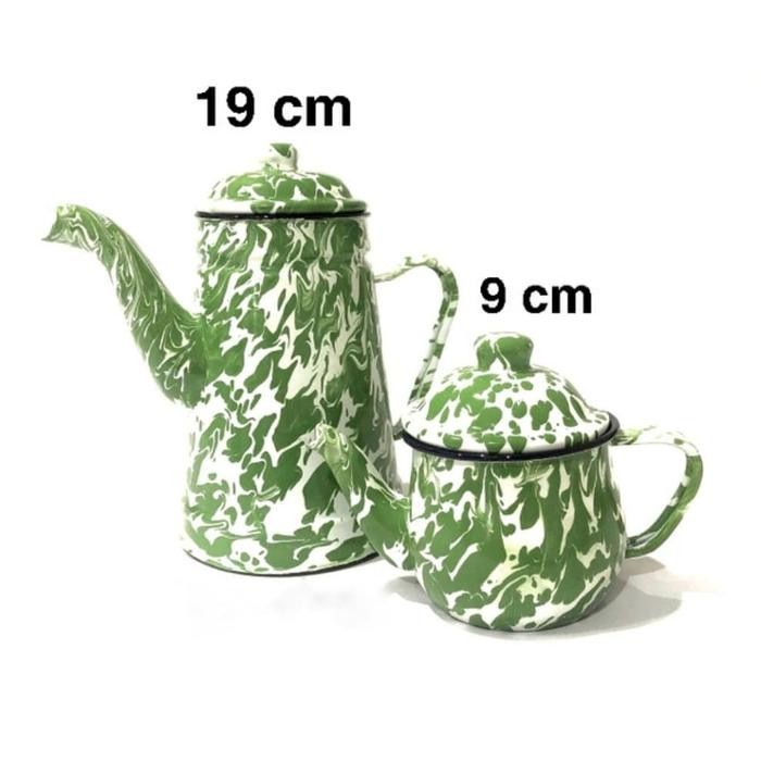 Enamel Jadul Tempo Dulu Khas Jogja / Ceret Blirik Hijau 19CM masih ready