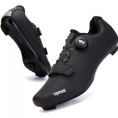 Sepatu Sepeda Speed Shoes Multi Cleat Road Bike Mtb Pria Wanita Hitam