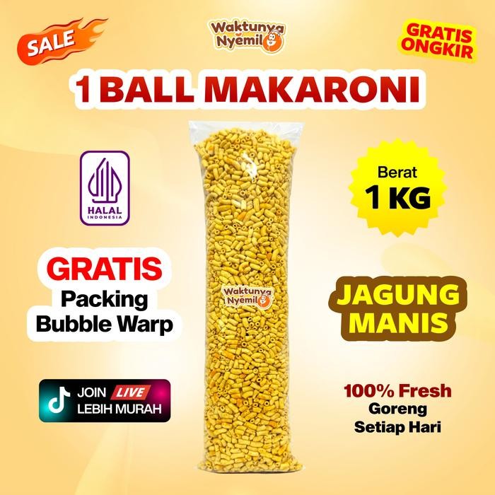 

1 BALL MAKARONI BANTAT 1KG RASA JAGUNG MANIS Food Snacks Pedas Crispy Camilan Keripik Makanan
