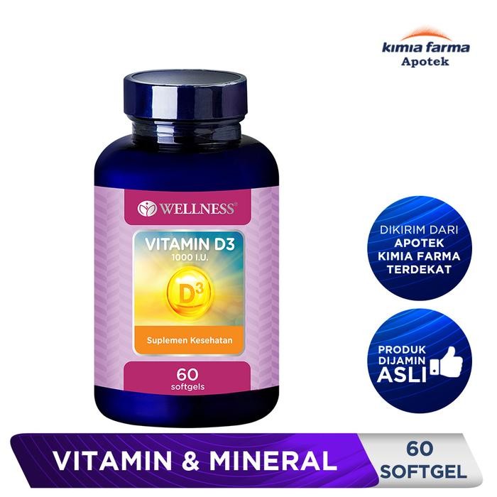 Wellness Vitamin D3 1000 IU Botol 60 Kapsul / Vitamin D3 / Kimia Farma