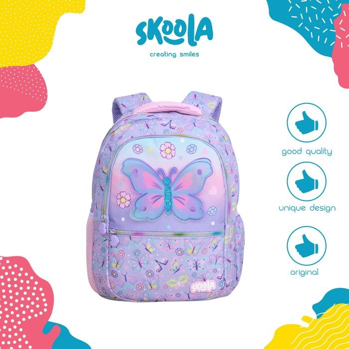 

Skoola Tas Sekolah Anak SD Perempuan Fashion Ransel Unicorn Butterfly