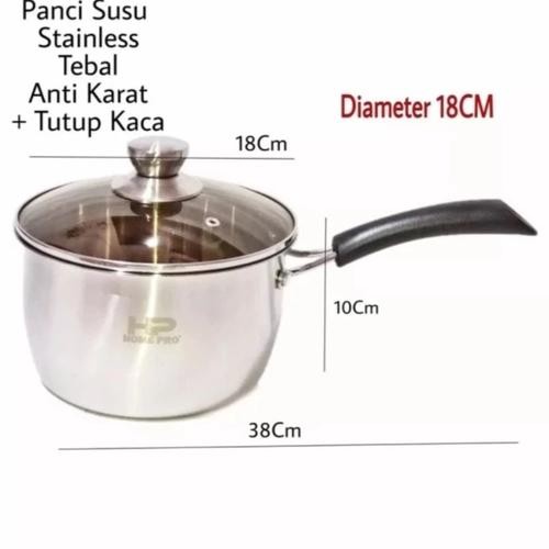 HOME PRO panci susu 18cm tebal / panci masak mie 18cm / milk pan / sauce pan / milkpot gagang satu 1