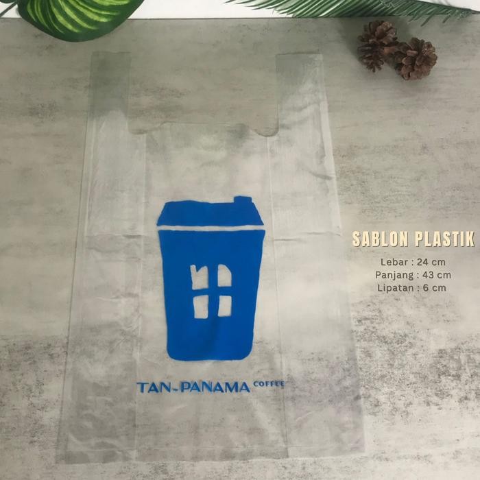 Sablon Kantong Plastik Bening PE uk 24 Murah - 1000 pcs