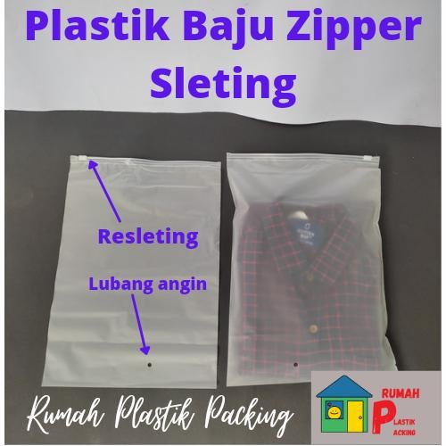 Plastik zipper bag 35x40 / Plastik zipper baju / zipper storage bag