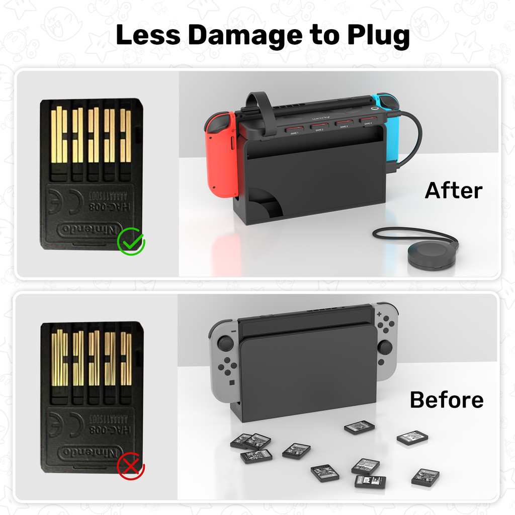 Unitek Game Card Switcher for Nintendo Switch OLED Multi Gaming Card Reader Switching with Wireless