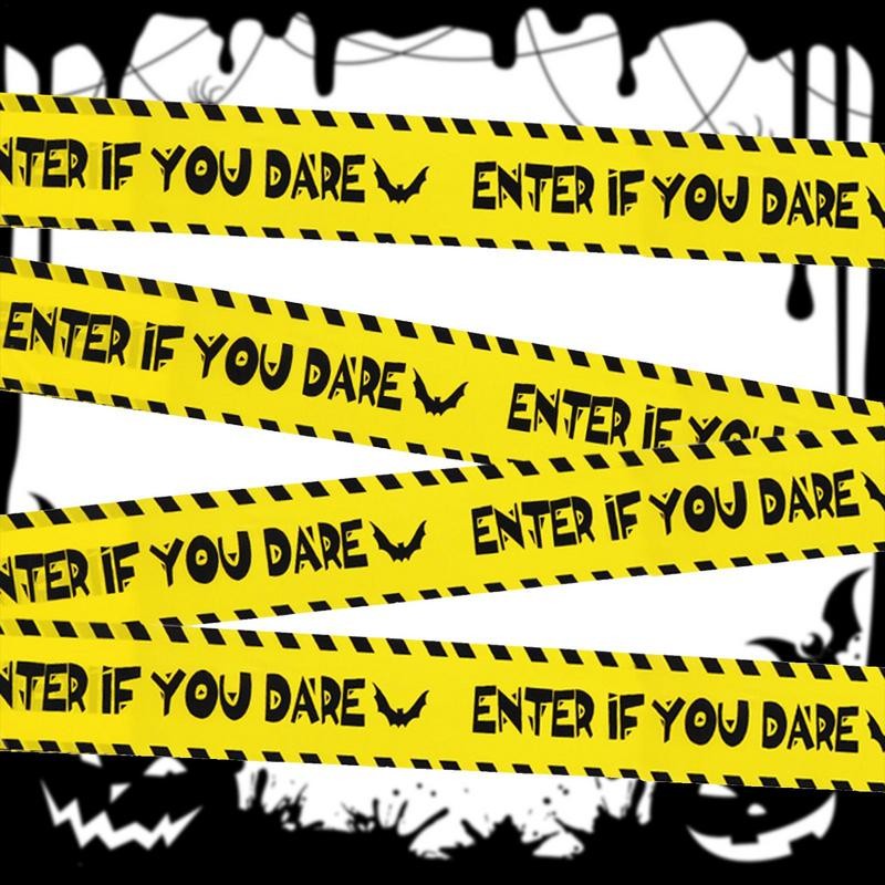 

6/9m Letter Caution Ribbon Yellow Warning Tapes for Halloween Decoration Outdoor Construction