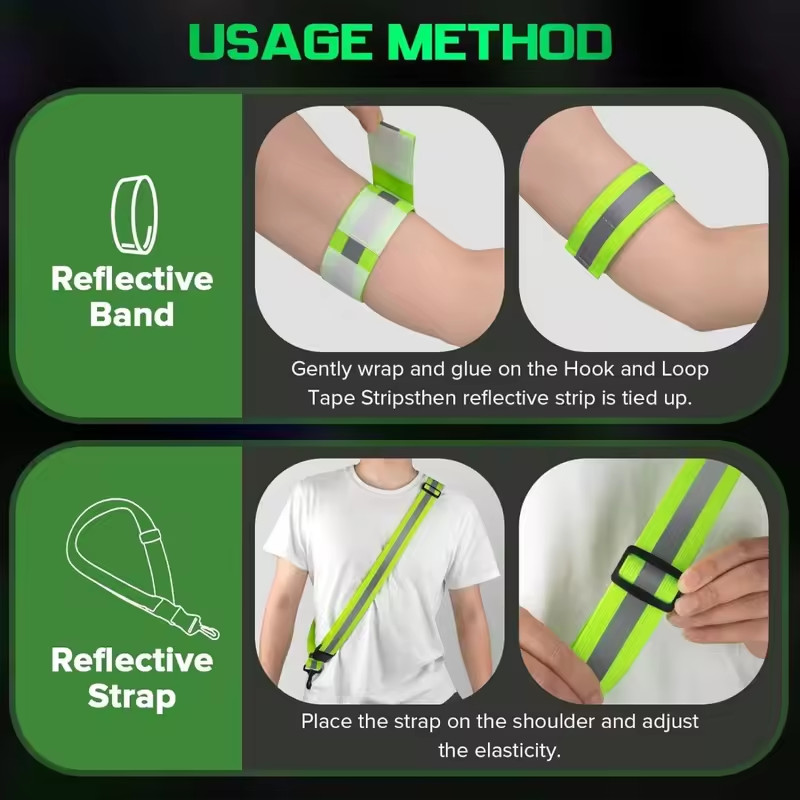 

For Adult and Children Reflective Straps Night Running Cycling Clothing Adjustable Safety Shoulder