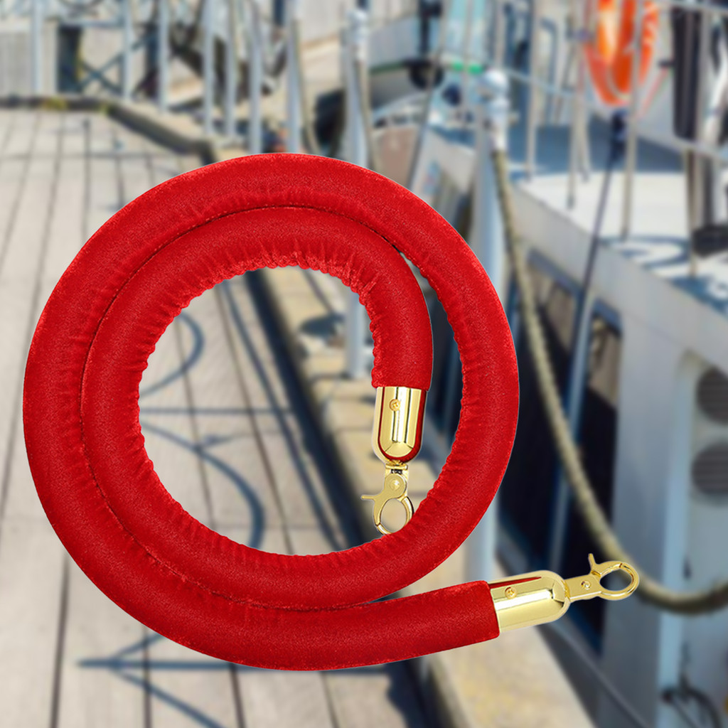 

1Piece Queue Rope 1.5M Velvet Rope Velvet Queue Line Rope Retractable Belt for Celebration
