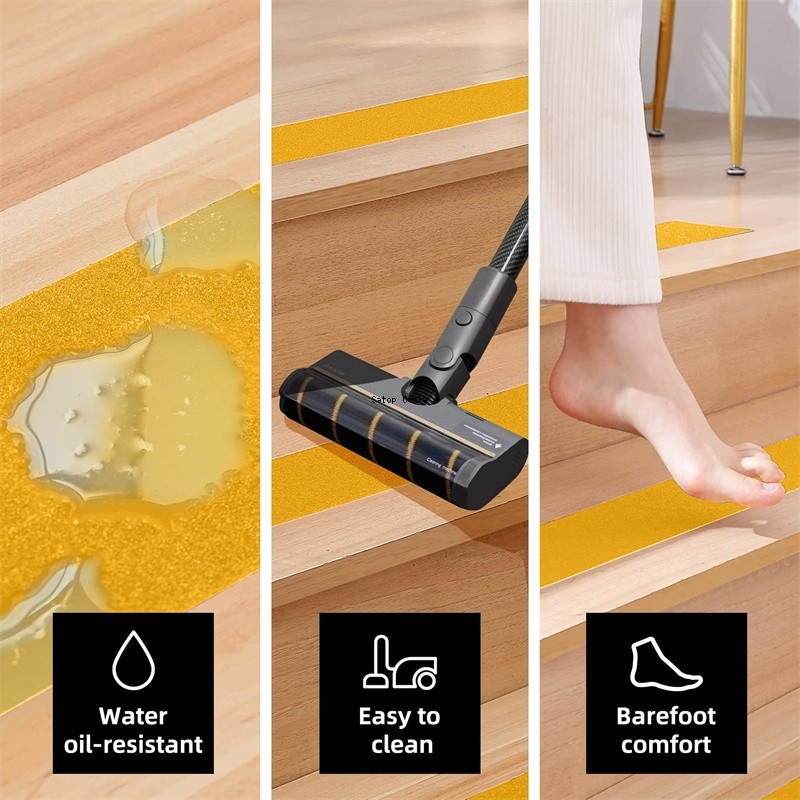 

4inch*16FT Anti Slip Traction Tapes Yellow Self-Adhesive Safety Strips Waterproof Safety Walk Non