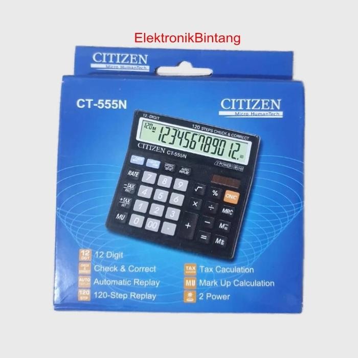 

kalkulator citizen ct 555n - kalkulator dagang - 12 digit kode 190