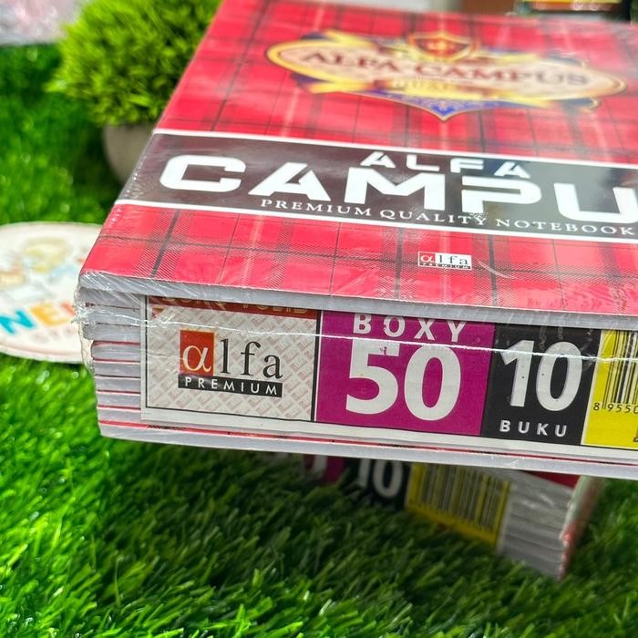 

Buku Tulis Campus Alfa Premium 50 Lembar ( Isi 10 Buku ) Buku Panjang