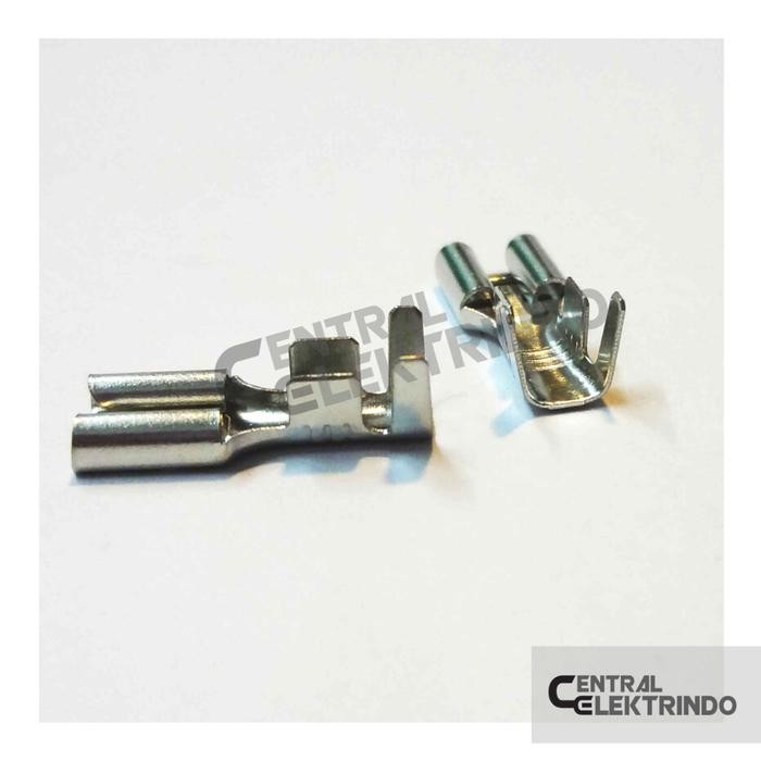 Skun SILVER FEMALE Terminal Kabel Gepeng Sekun FEMALE putih kotak *