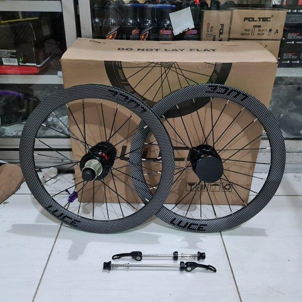 Wheelset 16 X 1 3/8 349 Luce Aero Discbrake Wheel Set Carbon Look Ws02