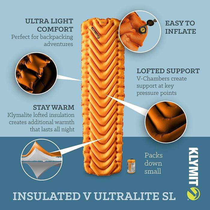 Klymit Insulated Static V Ultralite Sl Sleeping Pad Lifetime Warranty
