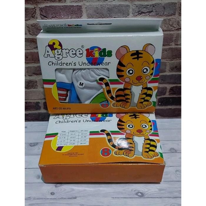 Celana Dalam Anak Laki-Laki Merk Agree Kids 3 Pcs Warna Putih