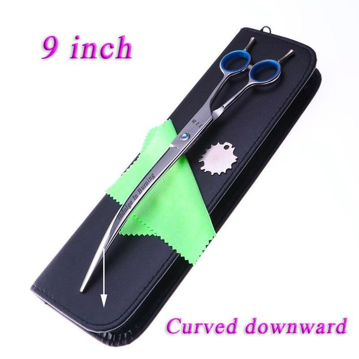 Pet Scissors 9" Downward Curved Pet Grooming Scissors Professional