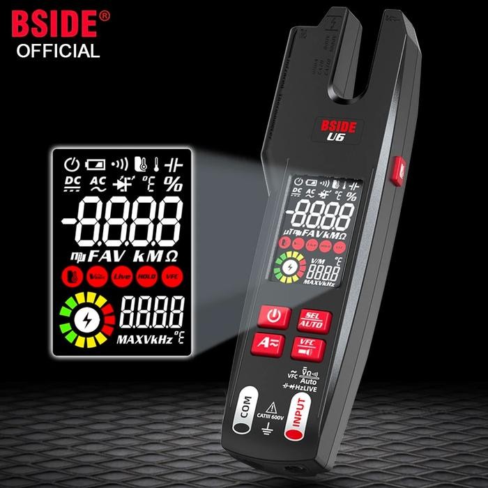 BSIDE U6 Digital Clamp Meter Fork Professional 600A Ammeter Pliers