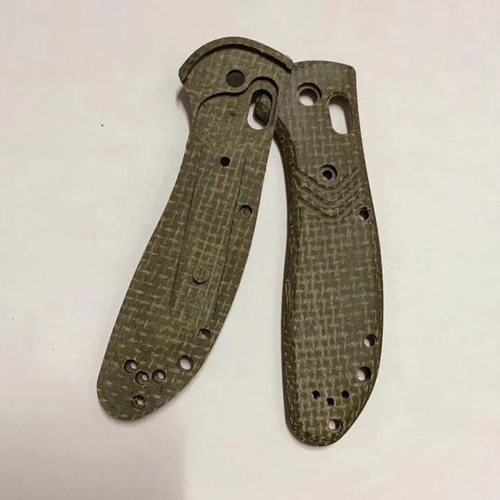 Thin Flax Micarta Folding Knife Scales Handle Patches For Genuine