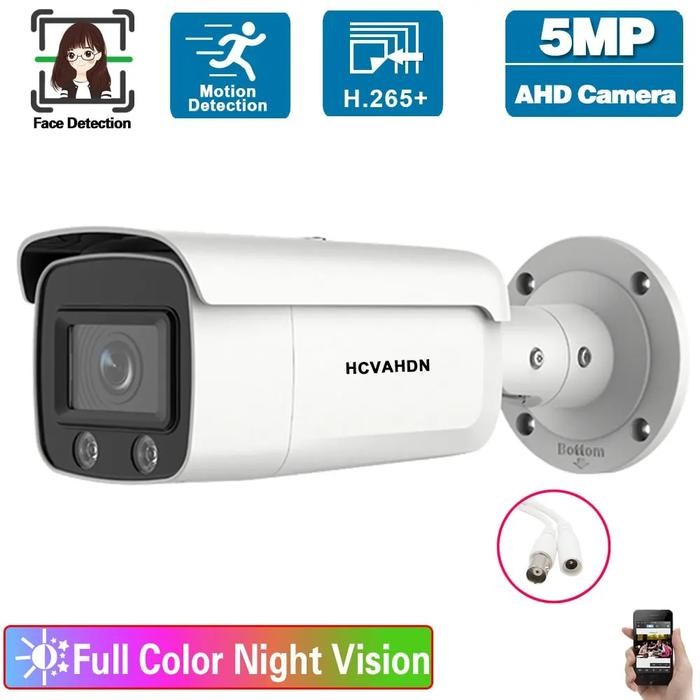 5MP Wired CCTV Analog Security Camera Full Color Night Vision Outside