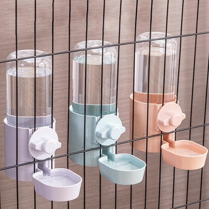 Automatic Pet Feeder Cage Hanging Bowl Water Bottle Food Container