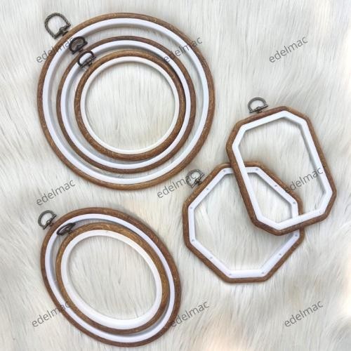 

Embroidery Hoop Frame Imitate Wood Stretch Cross Stitch Tool Sulam