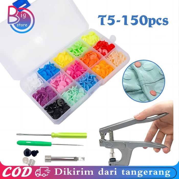 

Alat Pasang Kancing Snap Button 150pcs Alat Pasang Kancing Jepret Tang Press Kancing Snap Untuk Tas