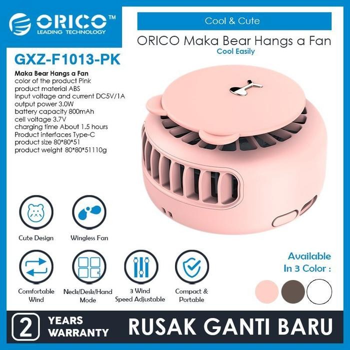 Orico Usb Neck Fan Maka Bear 800Mah - Gxz-F1013 -Gratisongkir