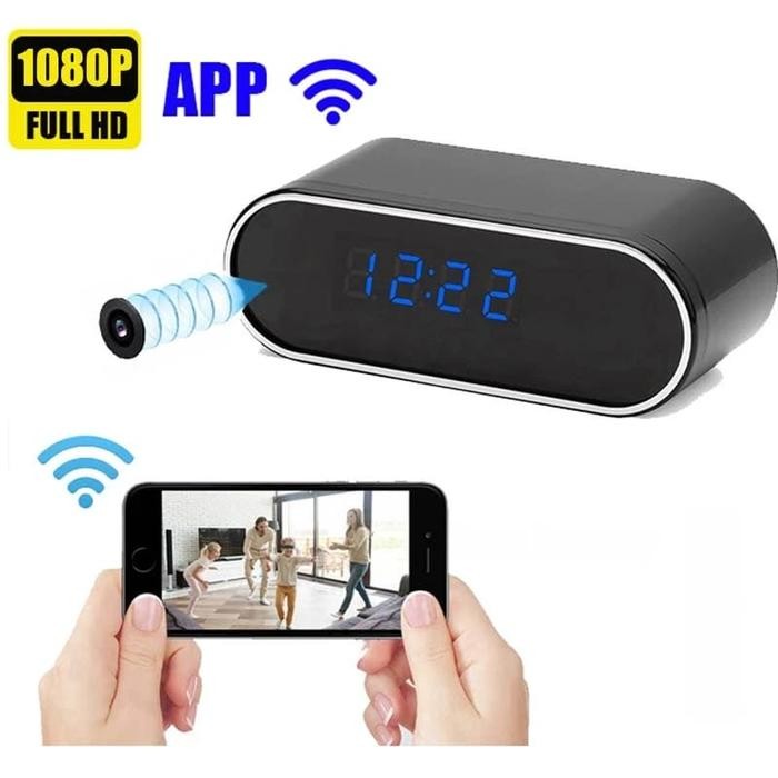 New cctv IP spy hidden Camera pengintai mini kamera canggih APP LOOKCAM Wifi Smart Jam Red