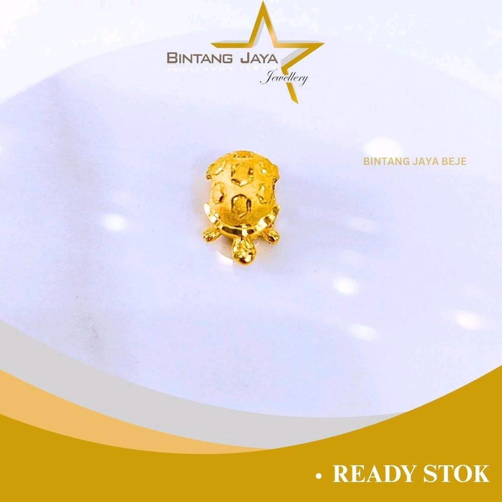 Liontin Emas Asli Kura-Kura Doft Kuning – Kadar 700 (16K), Berat 1,67g – Lambang Cinta & Keabadian, 