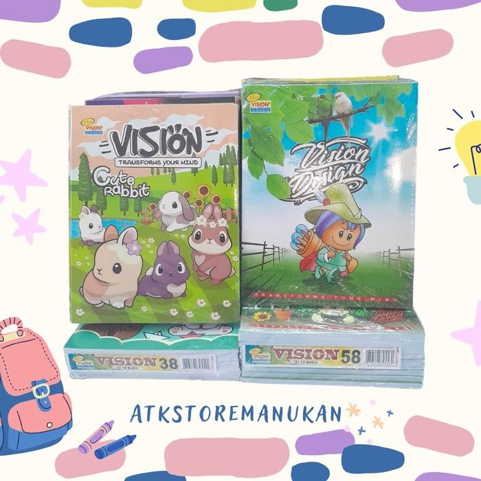 

Buku tulis / kotak . VISION 38 , 58 lembar