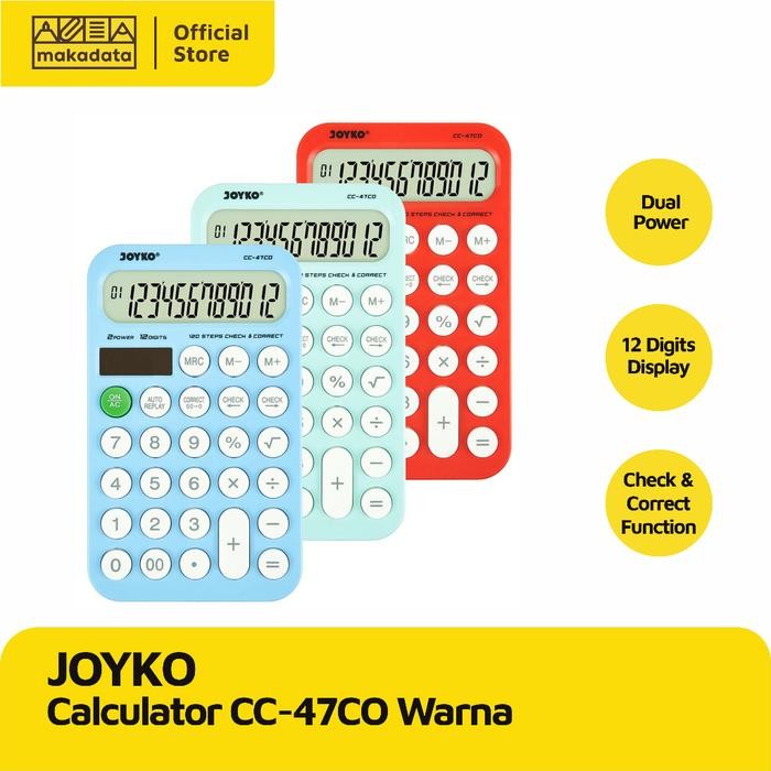 

CALCULATOR / KALKULATOR JOYKO CC-47CO WARNA MURAH