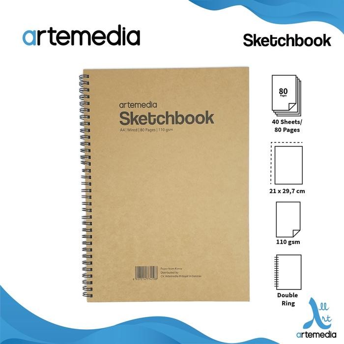 

NG Stationery - Buku Sketsa Artemedia Sketchbook Wired A5 A4 Craft Cover Jilid Spiral 80 Lembar