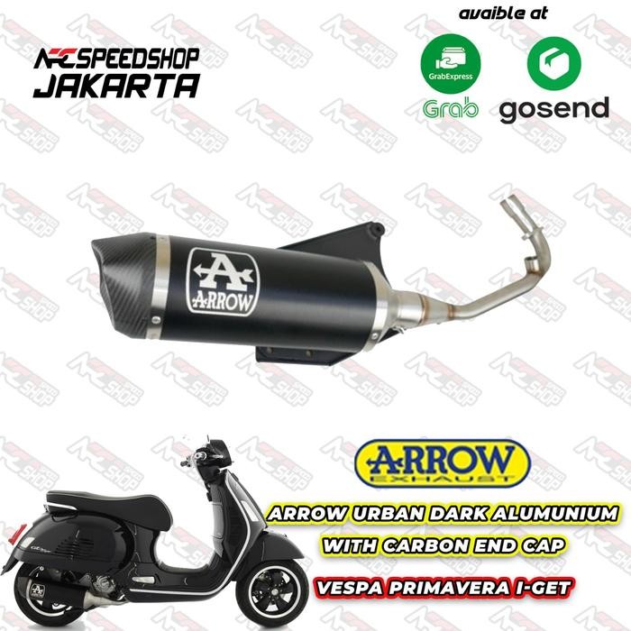Knalpot Kenalpot Motor Arrow Urban Dark Alumunium Vespa Primavera Iget Fullsystem Motorcycle
