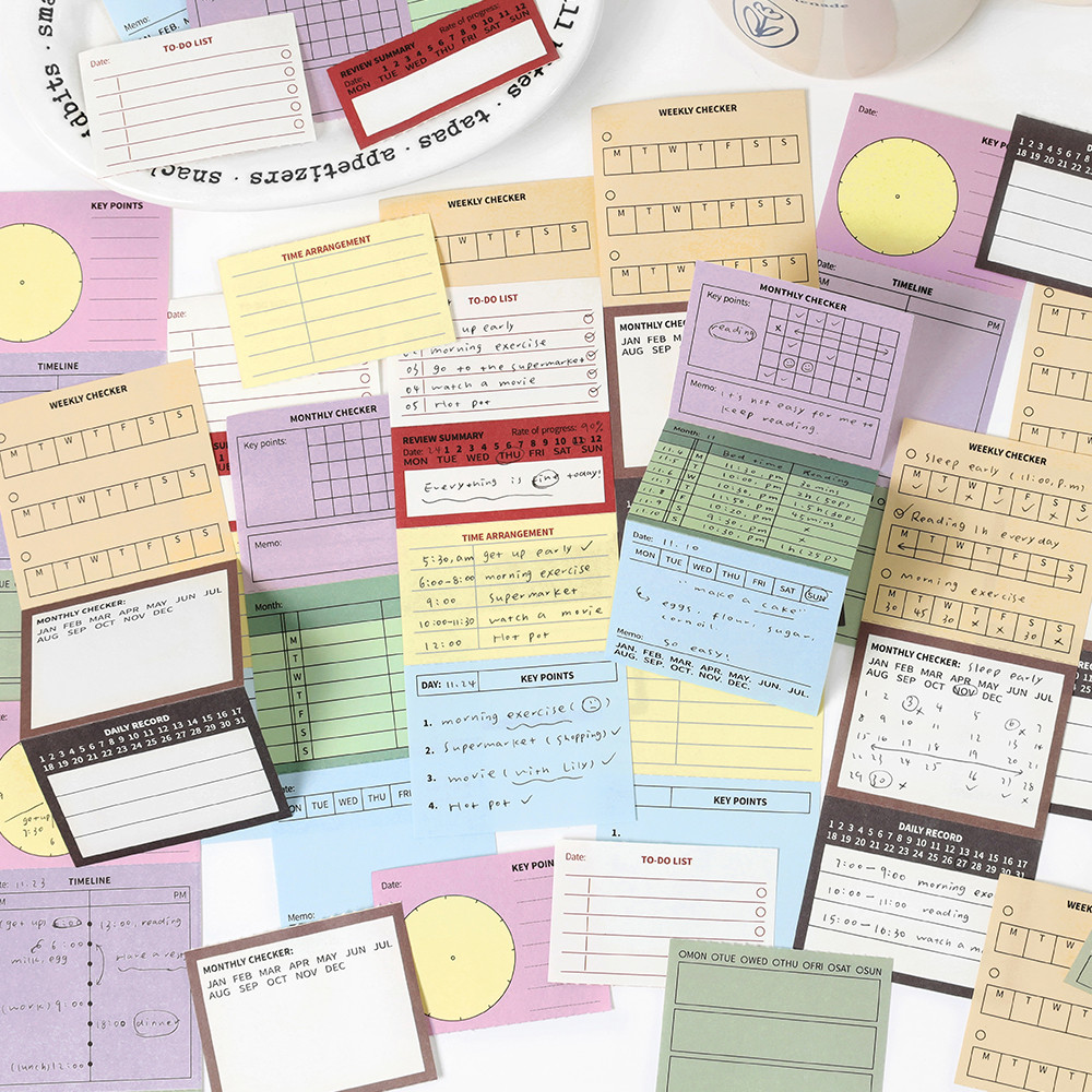 

80 Sheets Cartoon Brief Scrapbooking Memo Pad Simple INS Message Paper Student List Notes School