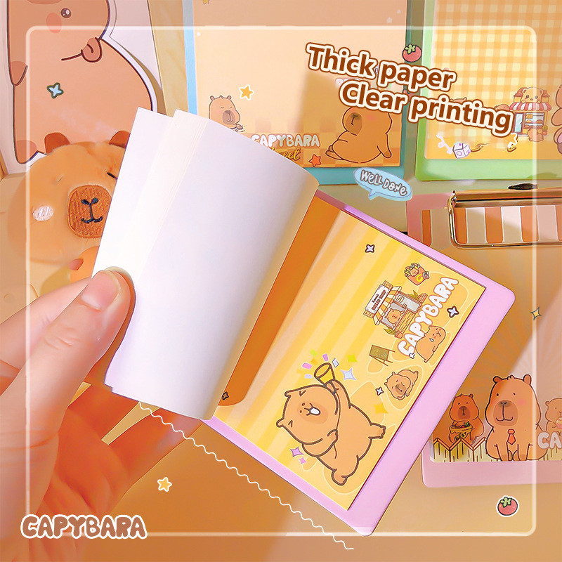 

Kawaii Stationary Supplies Weekly Planner Notepad Cute Cartoon Capybara Mini Portable Notebooks