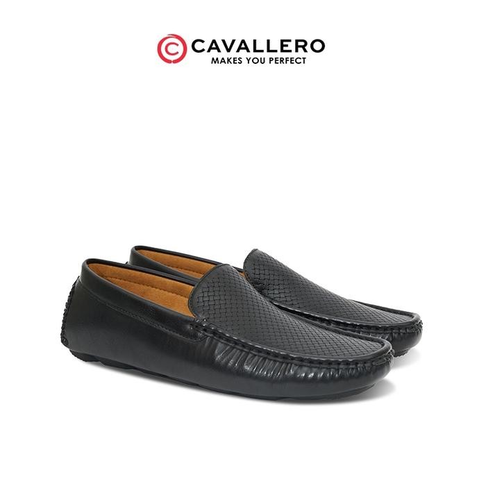 Sepatu Pria Casual Loafers Cavallero Winsgrey Black Flat Shoes