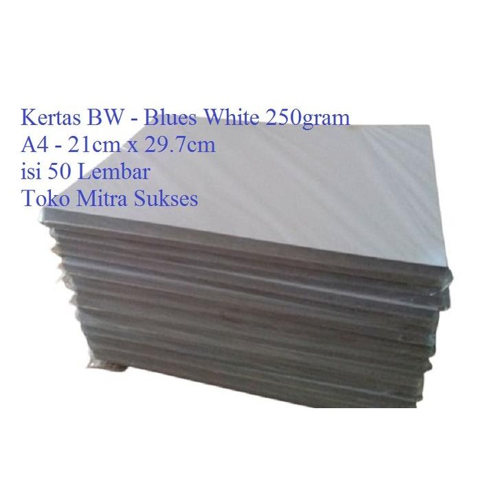 

Kertas Bw - Blues White 250Gram A4 Isi 50 Lembar
