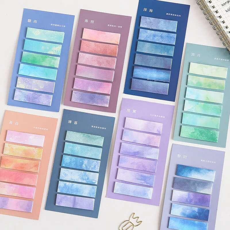 

1 Pieces Lytwtw's Cute Kawaii Romantic Starry Sky Note Notepad Memo Pad Office School Supplies