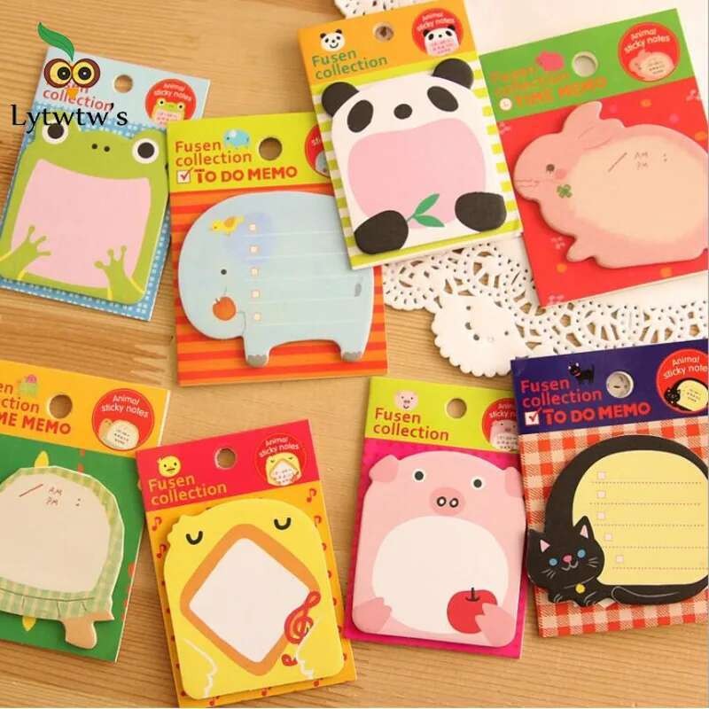 

1 Pcs Sticker Cute Kawaii Animal Sticky Notes Notepad Memo Pads Office School Supply Stationery