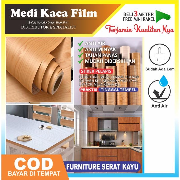 New STIKER KAYU / STICKER MOTIF KAYU / STIKER MOTIF HPL SERAT KAYU