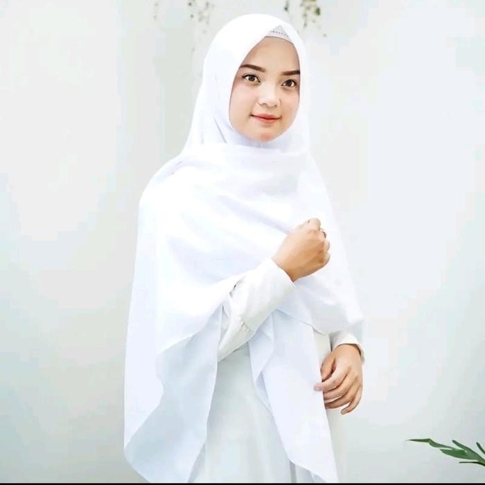 (Allthebest) SegiEmpat jumbo putih voal jumbo putih segiEmpat 130x130 Katun Kerudung Muslim Jilbab