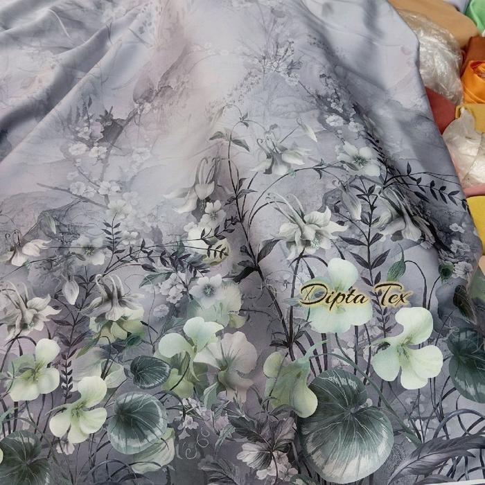 ASLI Kain Sutera Silk Motif . Kain Semi Sutra Motif Terbaru ( Per 1/2 M ) READY STOCK