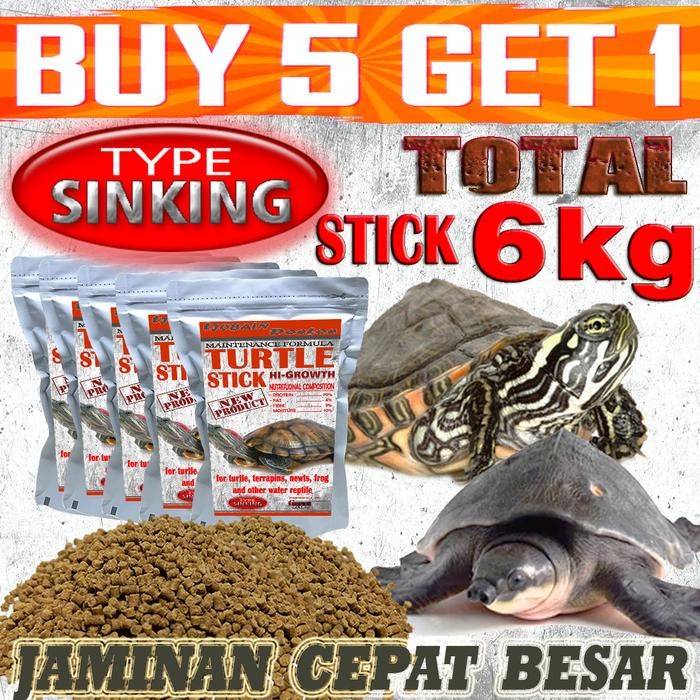 Turtle Food Stick Sinking Pelet Tenggelam Makanan Kura-Kura Air Brazil Res Cst Ast Aligator Pakan