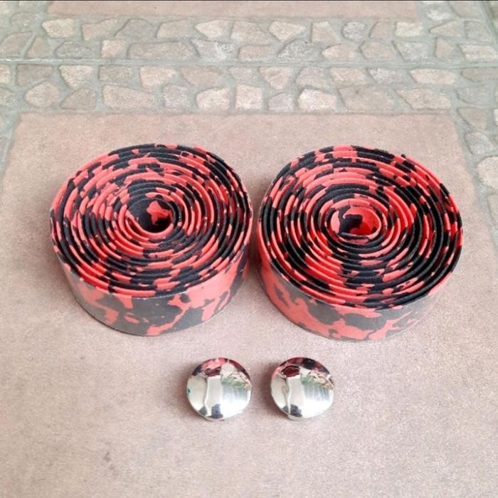 BARTAPE SEPEDA BALAP ROADBIKE MERAH dan HITAM sparepart sepeda termurah